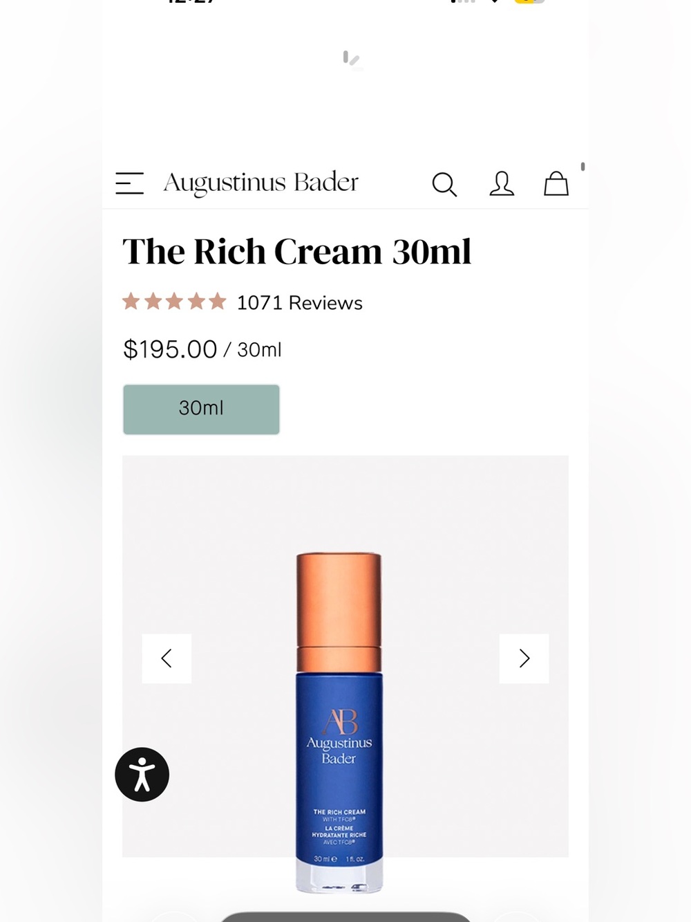 New Augustinus Bader The Rich Cream 30ml – Luxury Moisturizer